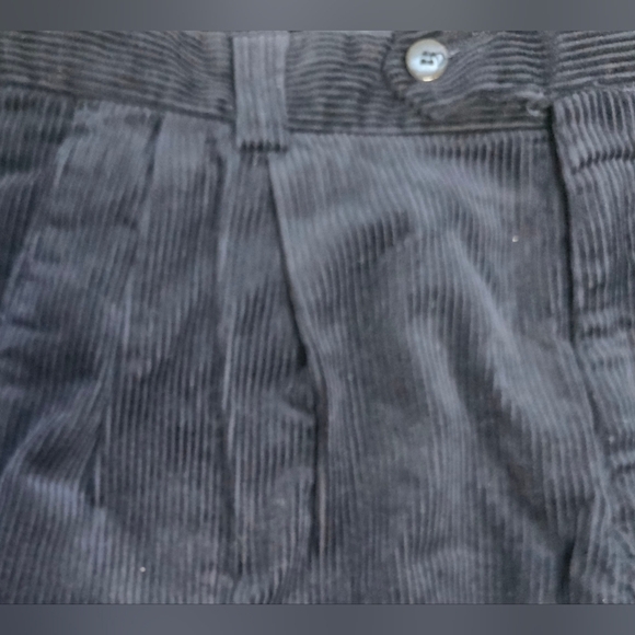 Pierre Cardin Pleated Dark Blue  Corduroy Pants. 32/36 100% Cotton - Picture 13 of 13